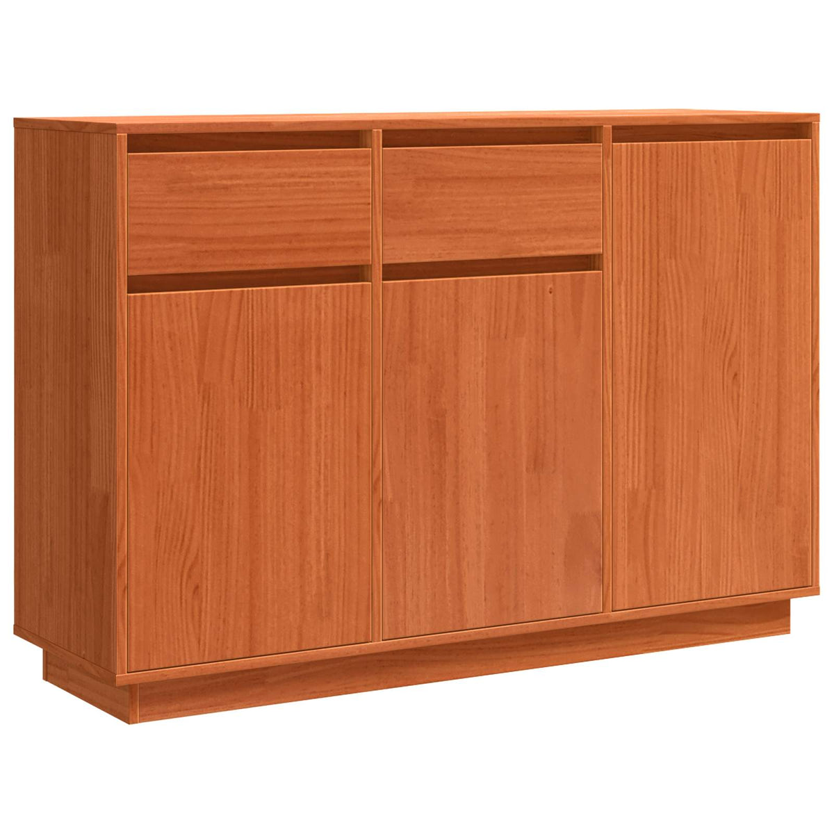 Sideboard med skuffe Voks brun 110 x 34 x 75 cm Massiv fyrretræ
