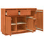 Sideboard med skuffe Voks brun 110 x 34 x 75 cm Massiv fyrretræ
