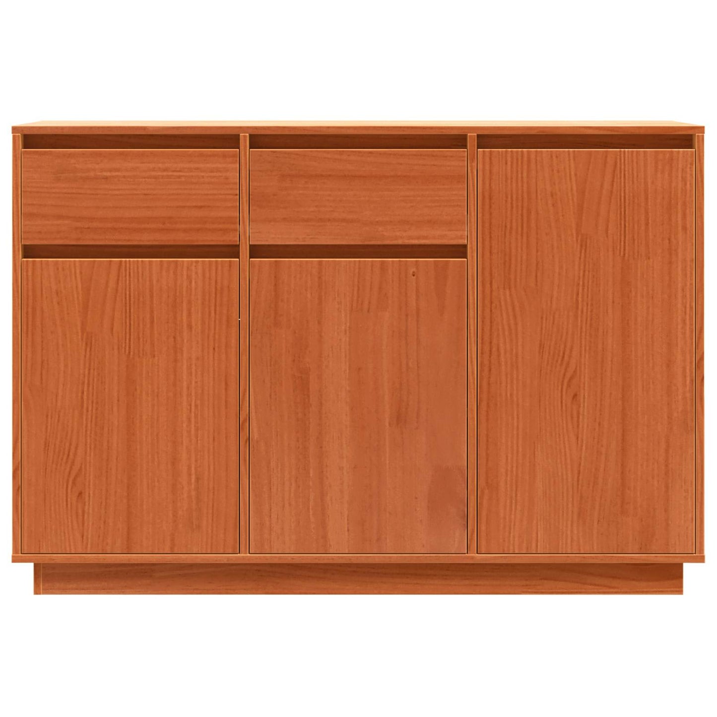 Sideboard med skuffe Voks brun 110 x 34 x 75 cm Massiv fyrretræ