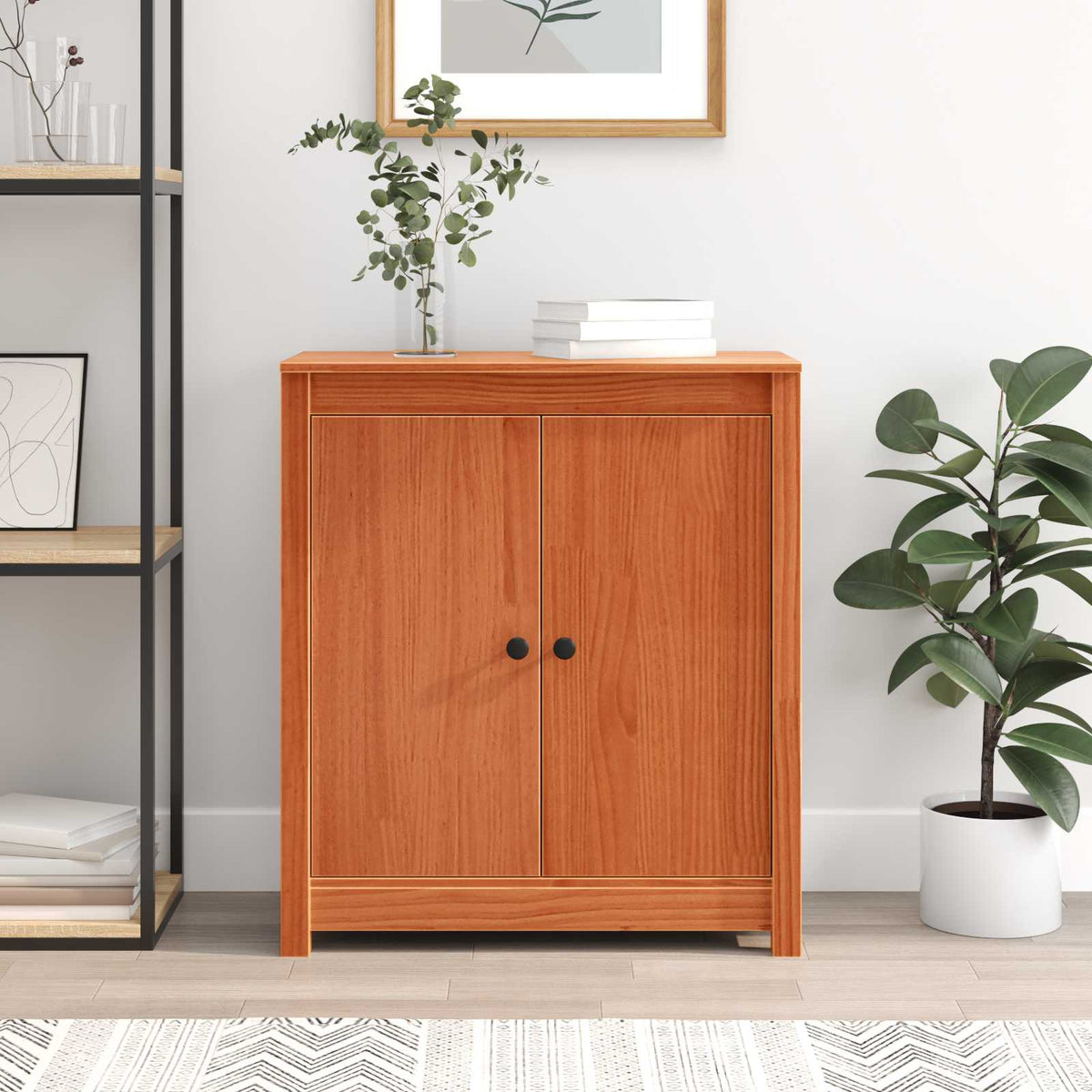 Sideboard Voks brun 70 x 35 x 80 cm Massiv fyrretræ