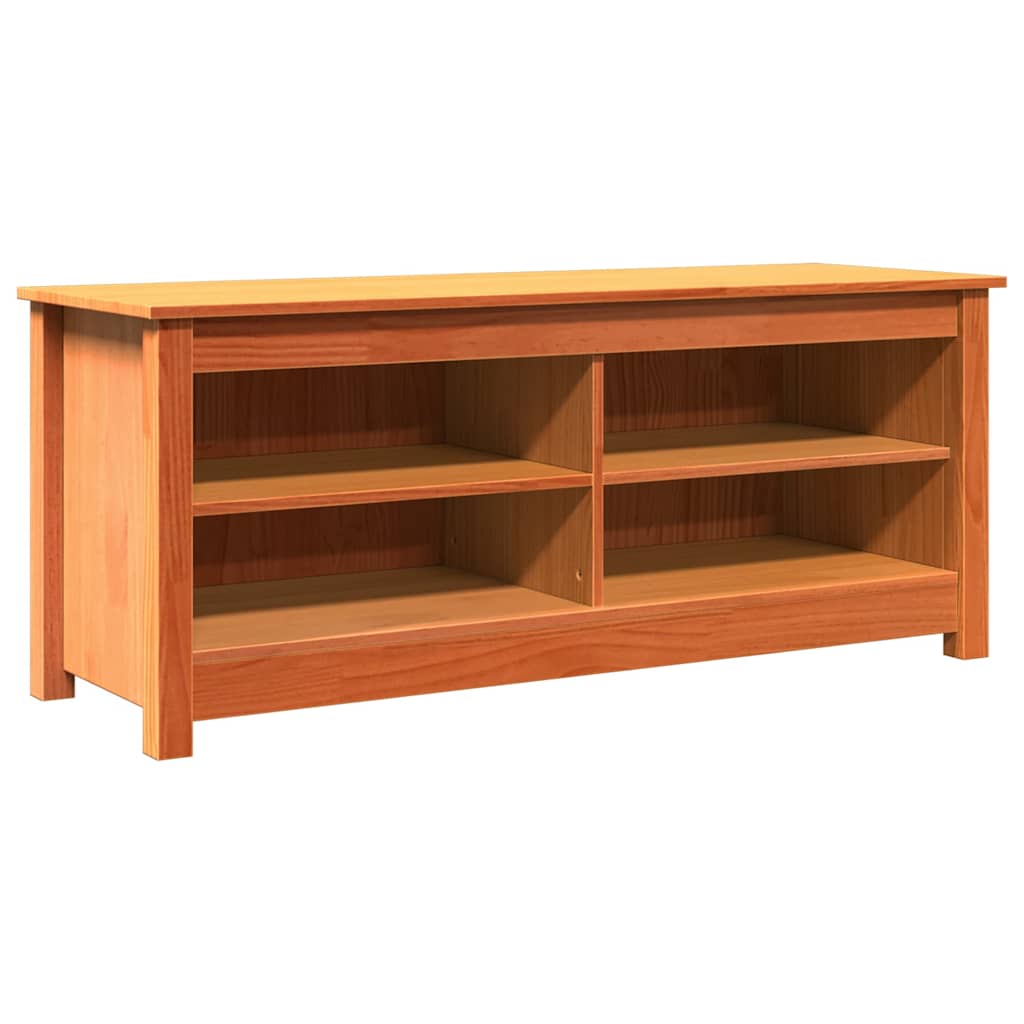 Opbevaringsbænk 110 x 38 x 45,5 cm Massivt fyrretræ Voksbrun