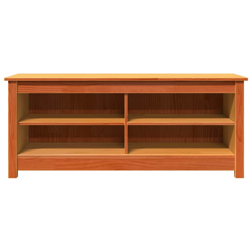 Opbevaringsbænk 110 x 38 x 45,5 cm Massivt fyrretræ Voksbrun