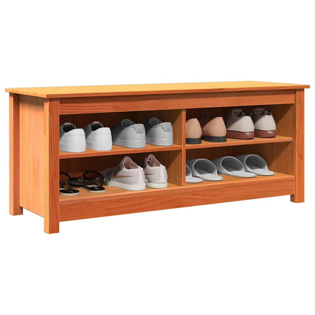 Opbevaringsbænk 110 x 38 x 45,5 cm Massivt fyrretræ Voksbrun