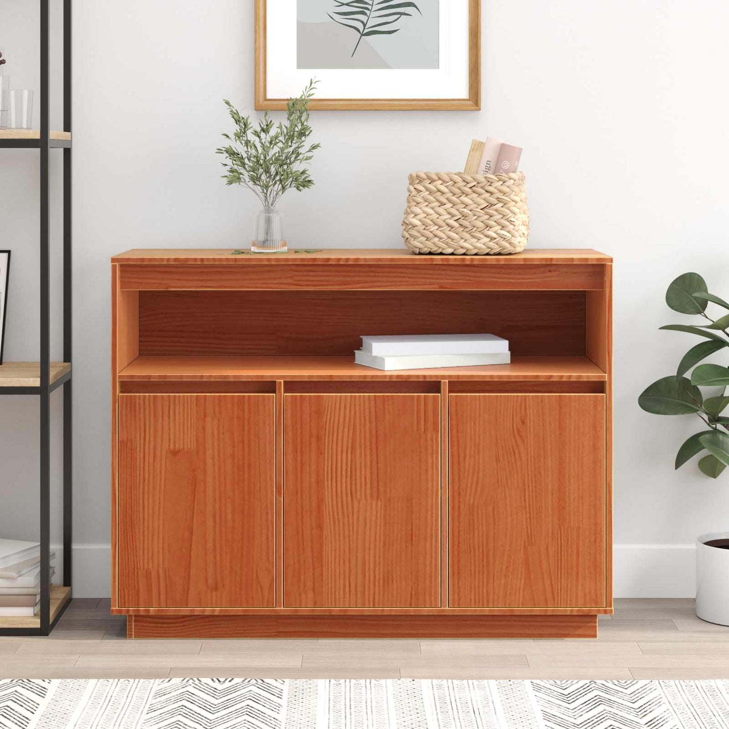Sideboard Voks brun 104,5 x 34 x 80 cm Massiv fyrretræ