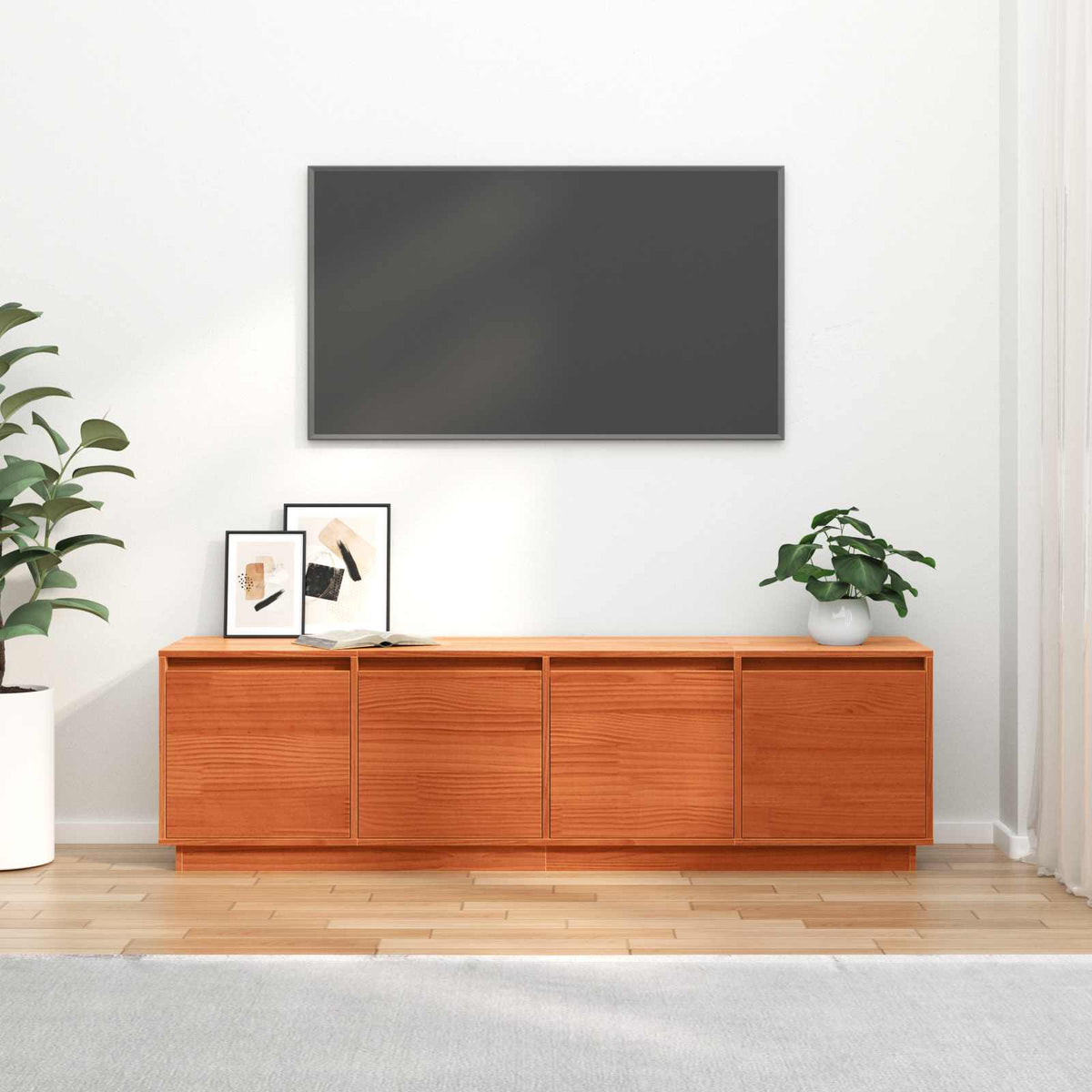TV-skab 156 x 37 x 45 cm Brun Konstrueret træ