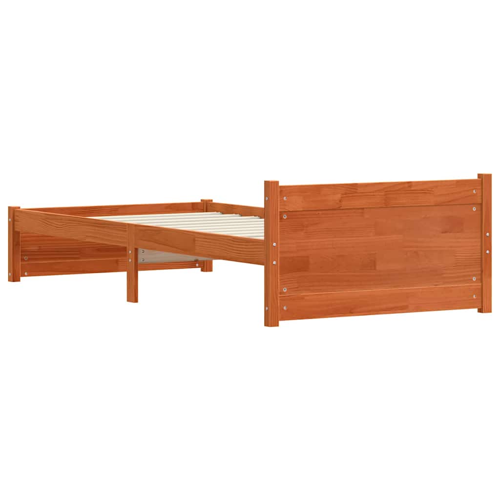Sengestel Voks brun 195,5 x 80,5 x 51 cm Massiv fyrretræ