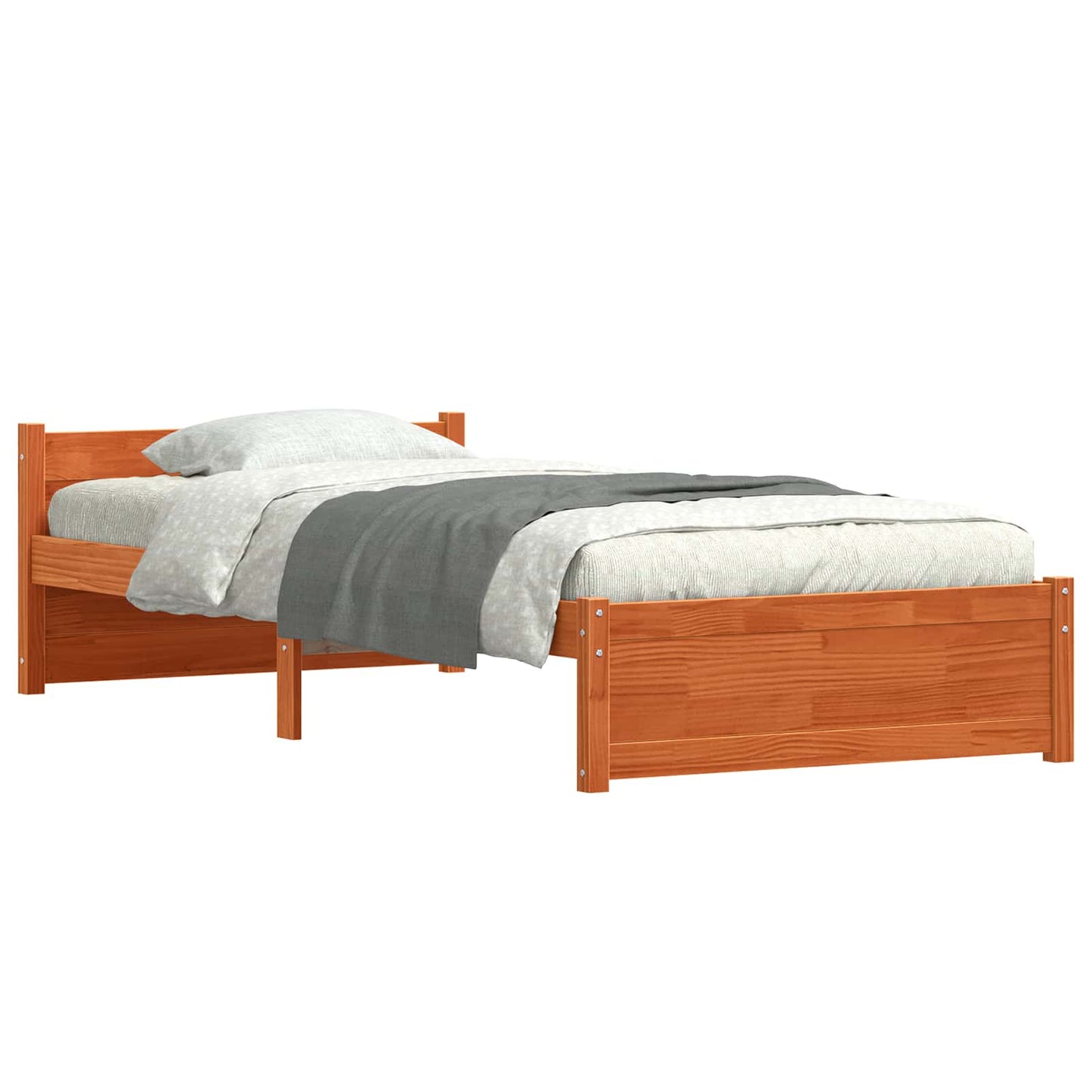Sengestel Voks brun 195,5 x 95,5 x 51 cm Massiv fyrretræ
