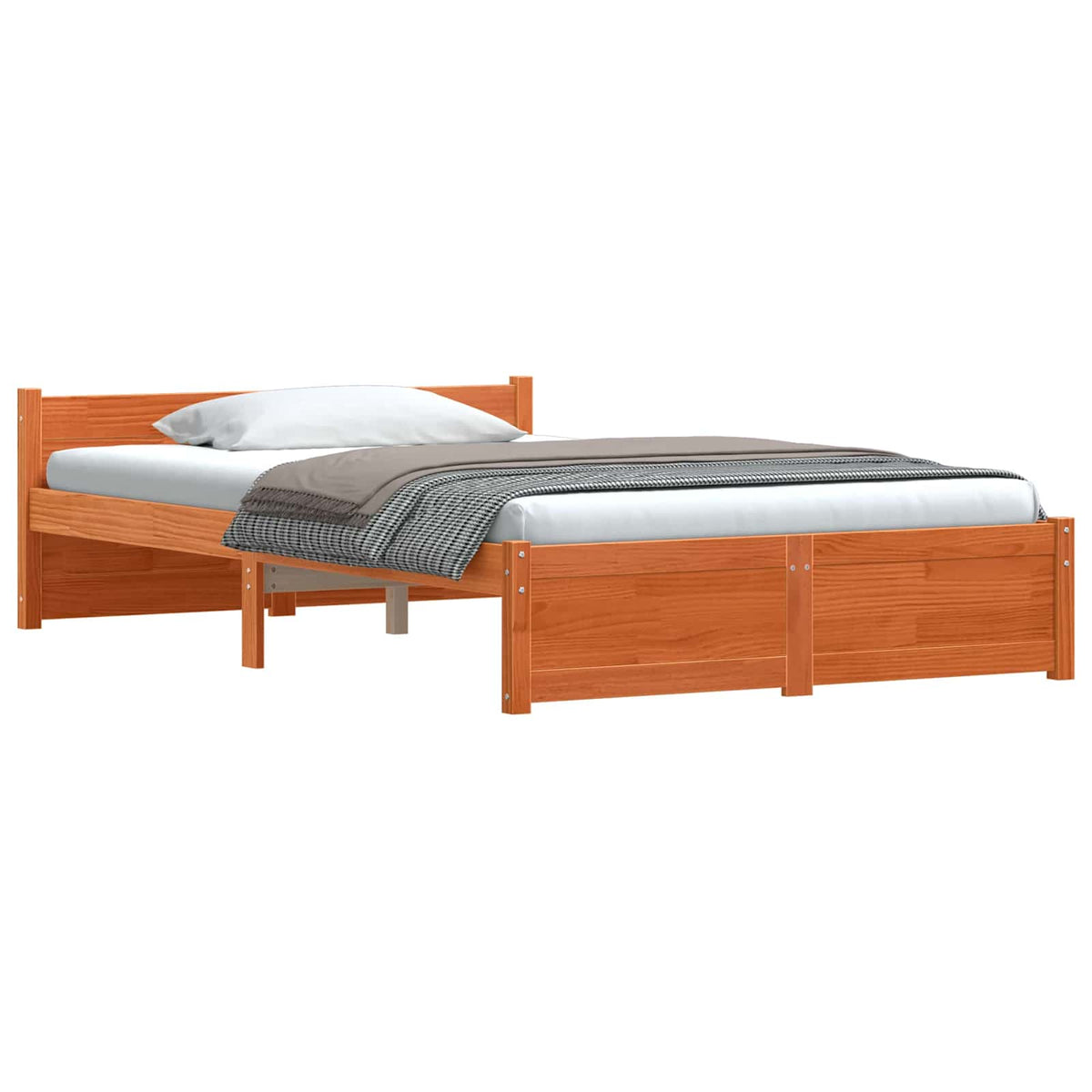 Sengestel Voks brun 195,5 x 125,5 x 51 cm Massiv fyrretræ