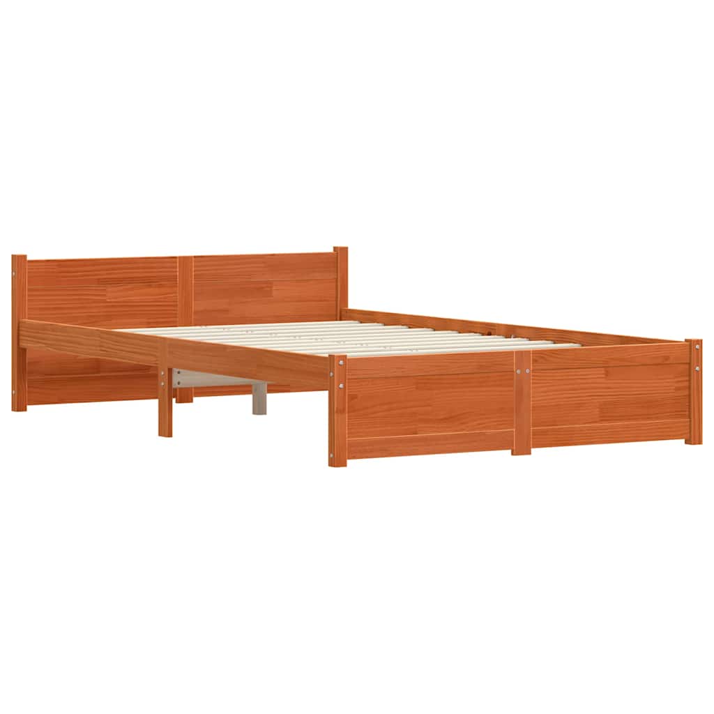 Sengestel Voks brun 195,5 x 125,5 x 51 cm Massiv fyrretræ