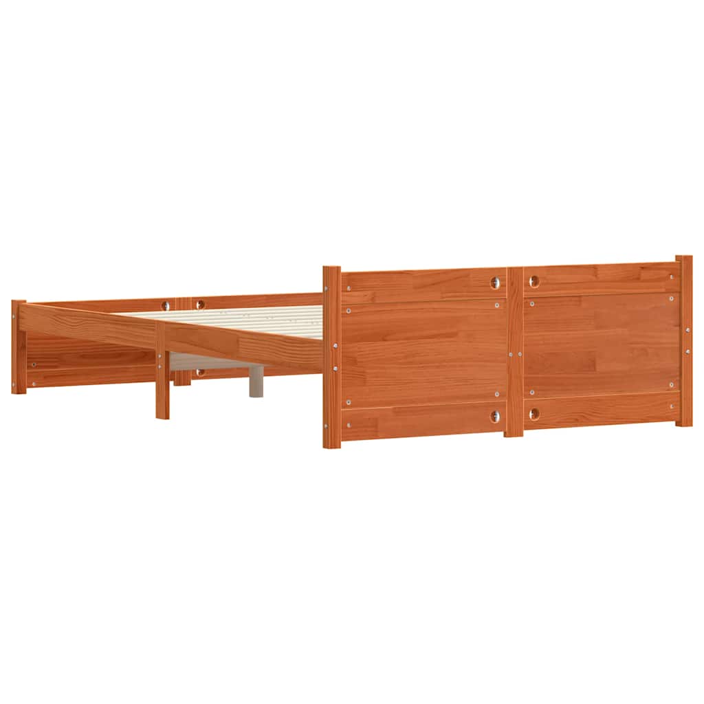 Sengestel Voks brun 195,5 x 125,5 x 51 cm Massiv fyrretræ