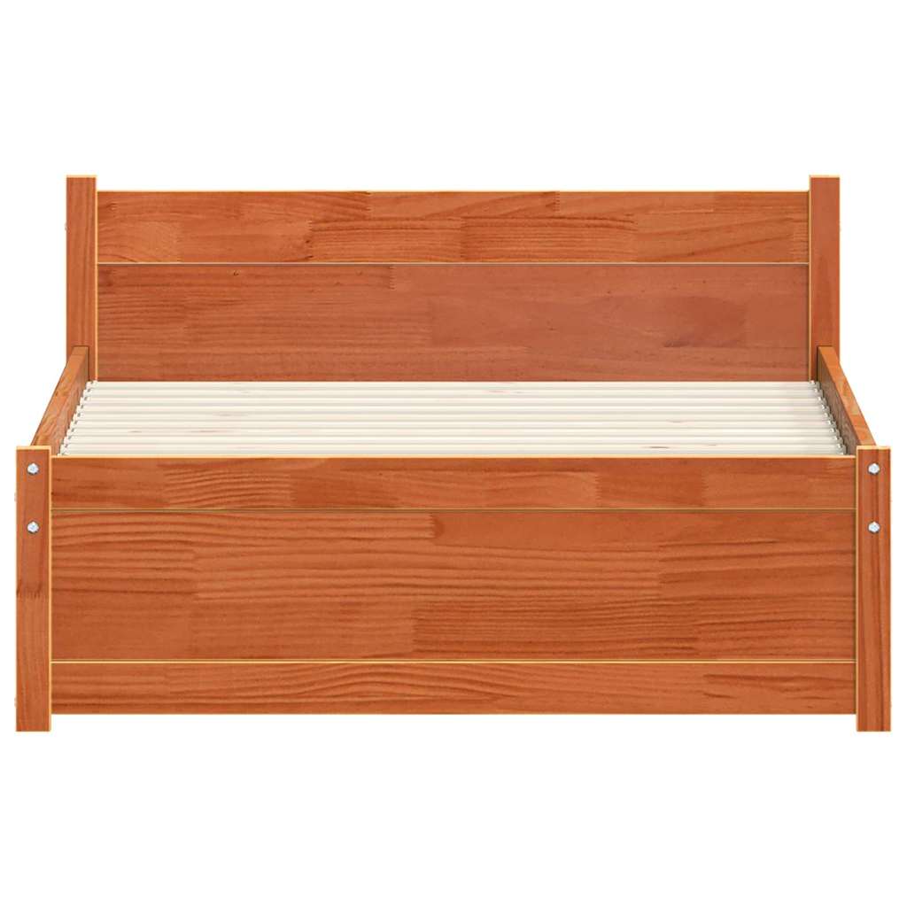 Sengestel Voks brun 205.5 x 95.5 x 51 cm Massiv fyrretræ