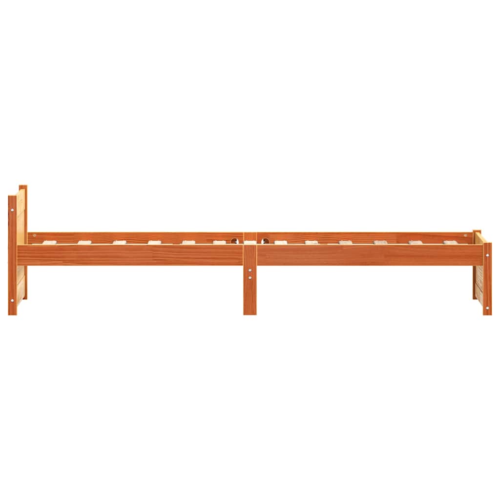 Sengestel Voks brun 205.5 x 95.5 x 51 cm Massiv fyrretræ