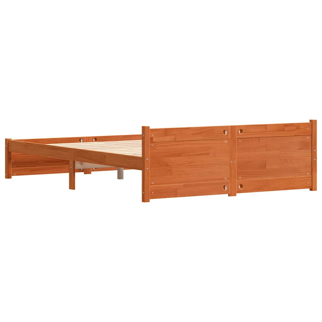 Sengestel Voks brun 205,5 x 155,5 x 51 cm Massiv fyrretræ