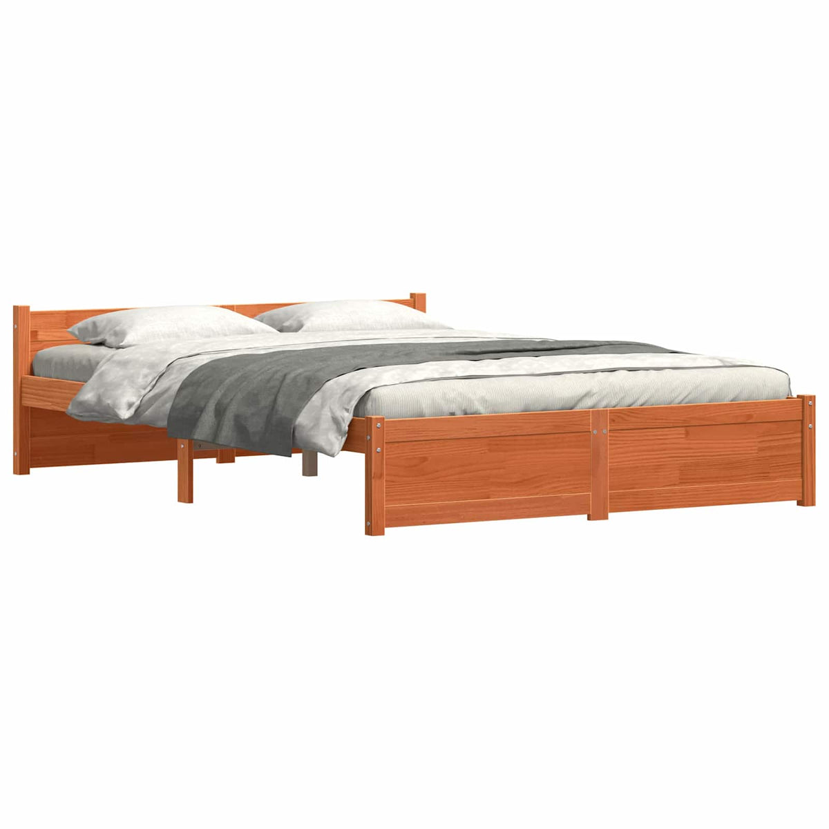 Sengestel Voks brun 205,5 x 165,5 x 51 cm Massiv fyrretræ