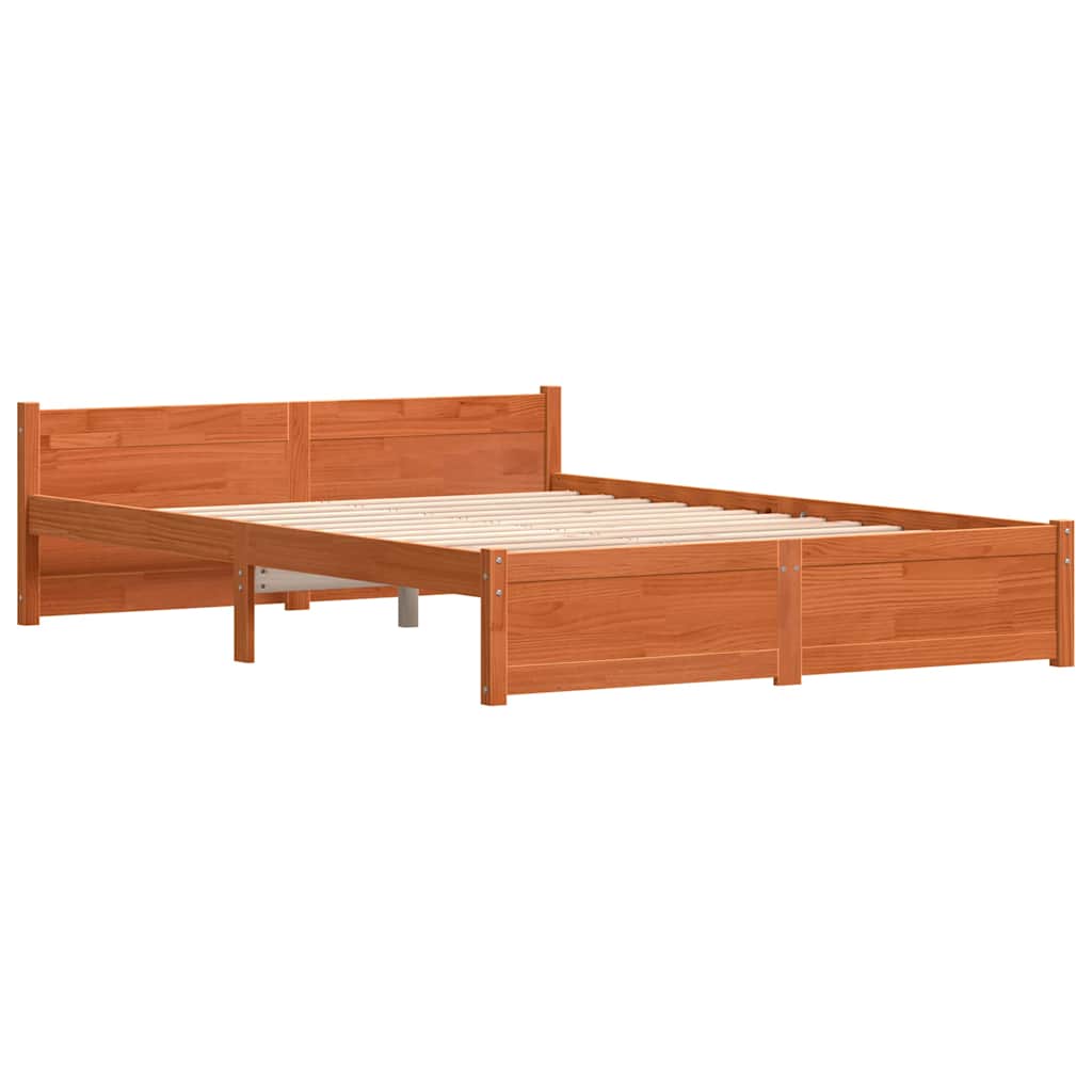 Sengestel Voks brun 205,5 x 165,5 x 51 cm Massiv fyrretræ