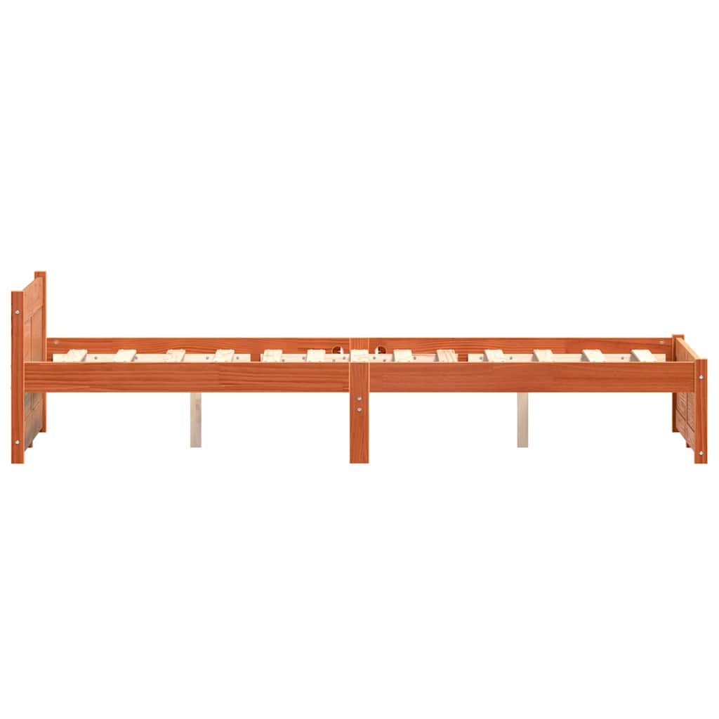 Sengestel Voks brun 205,5 x 165,5 x 51 cm Massiv fyrretræ