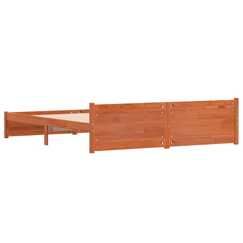 Sengestel Voks brun 205,5 x 185,5 x 51 cm Massiv fyrretræ