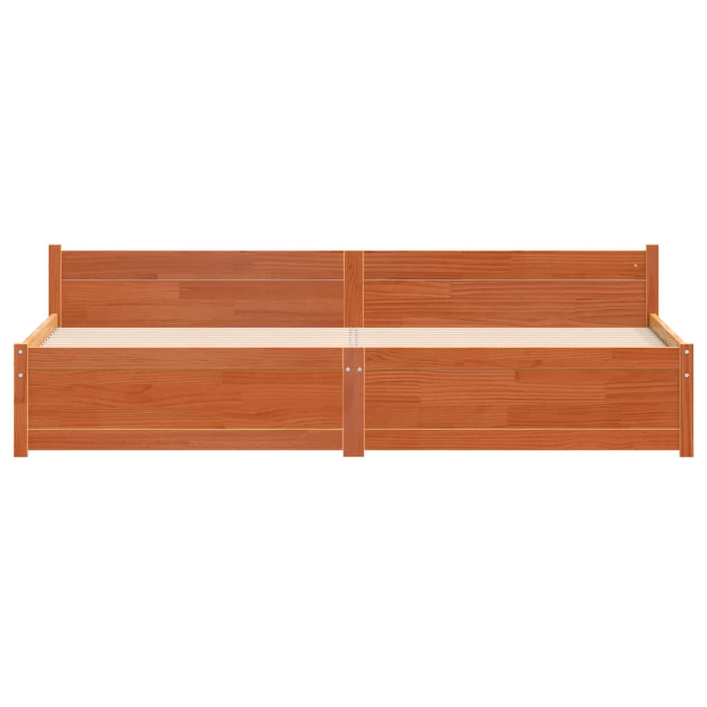 Sengestel Voks brun 205,5 x 185,5 x 51 cm Massiv fyrretræ