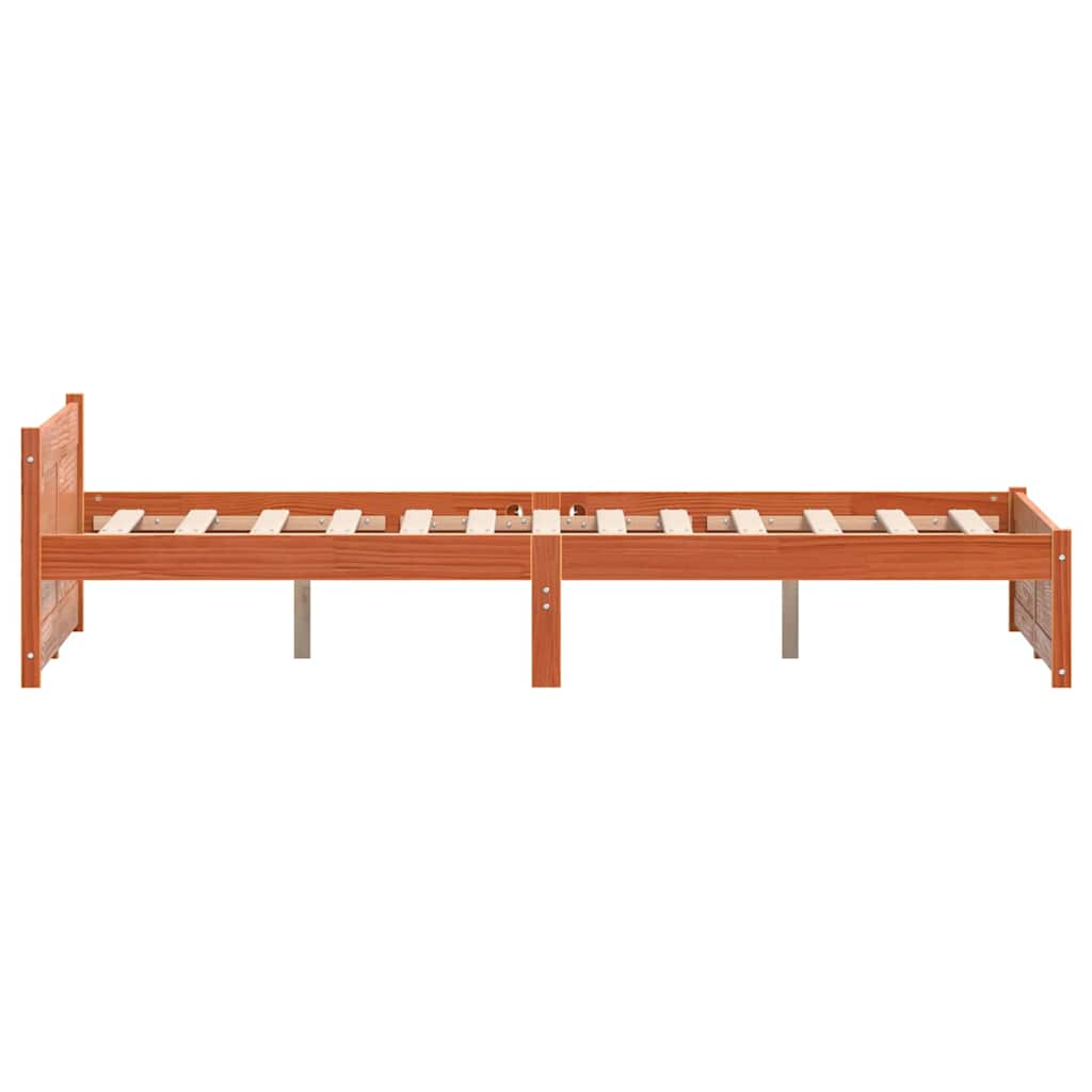 Sengestel Voks brun 205,5 x 185,5 x 51 cm Massiv fyrretræ