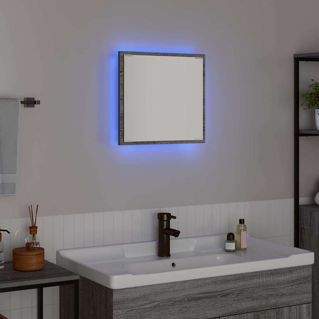 LED badeværelsesspejl Grå Sonoma 40 x 37 x 8.5 cm