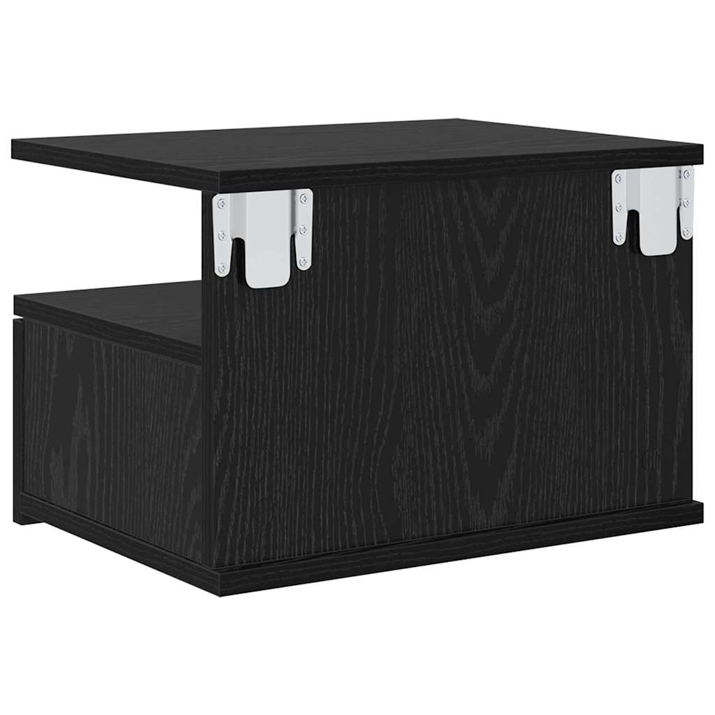 Flydende Natbord Sort eg 40 x 31 x 28 cm Konstrueret træ