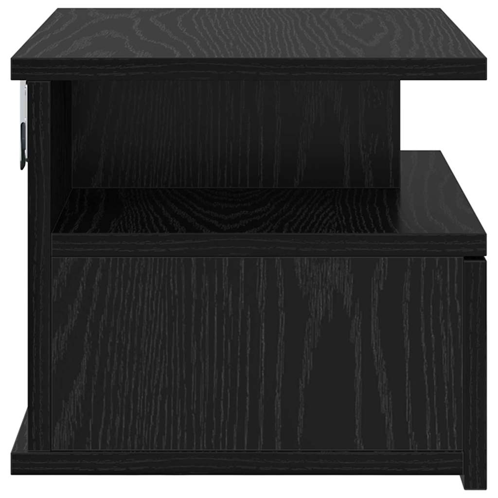 Flydende Natbord Sort eg 40 x 31 x 28 cm Konstrueret træ