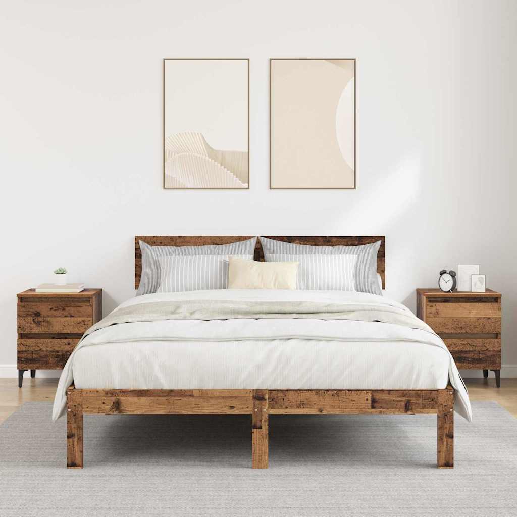 Natskab 2 stk. Gammelt træ 40 x 35 x 50 cm Konstrueret træ