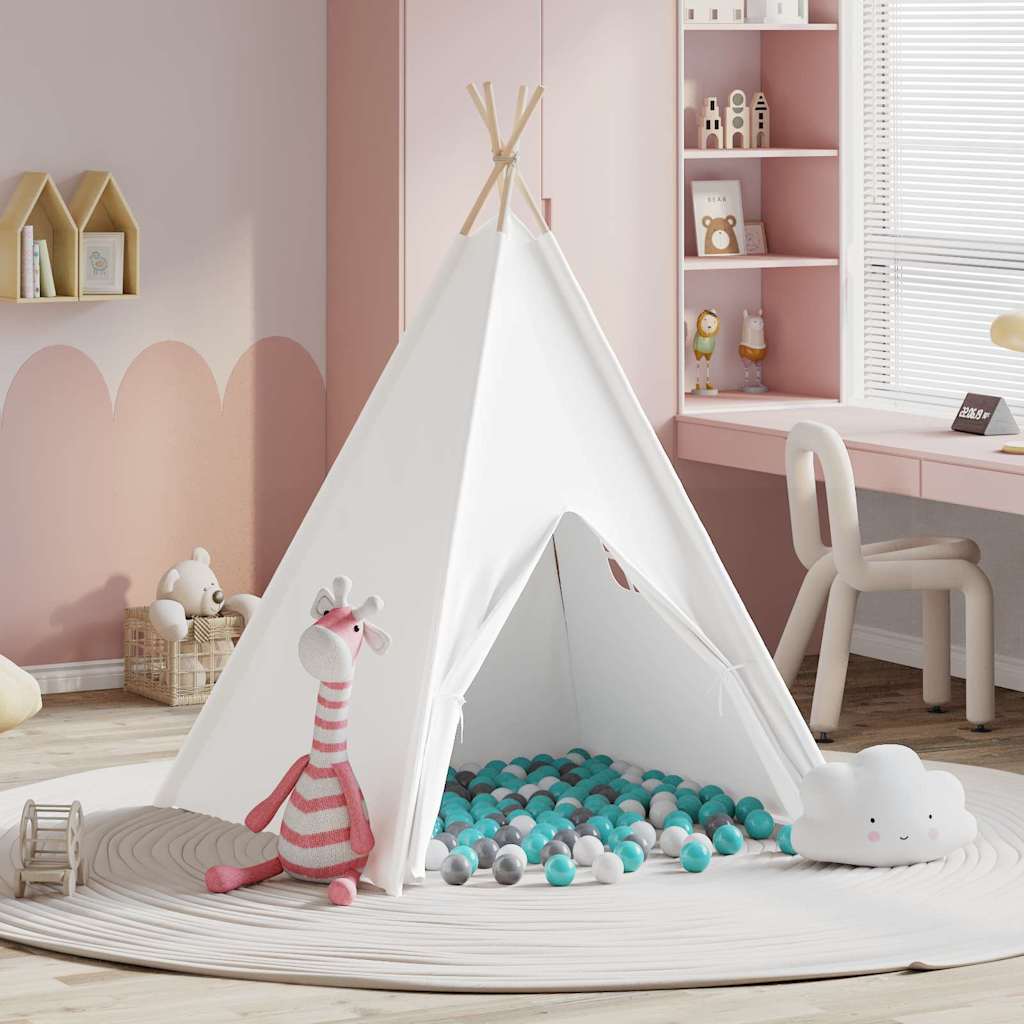 Teepee Telt Hvid 120 x 120 x 150 cm Stof og Plast