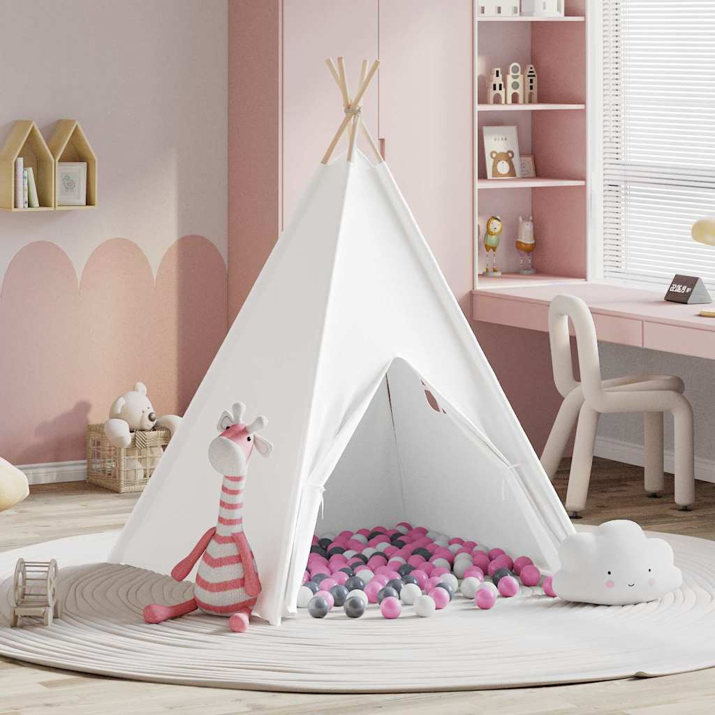 Teepee Telt Hvid 120 x 120 x 150 cm Stof og Plast