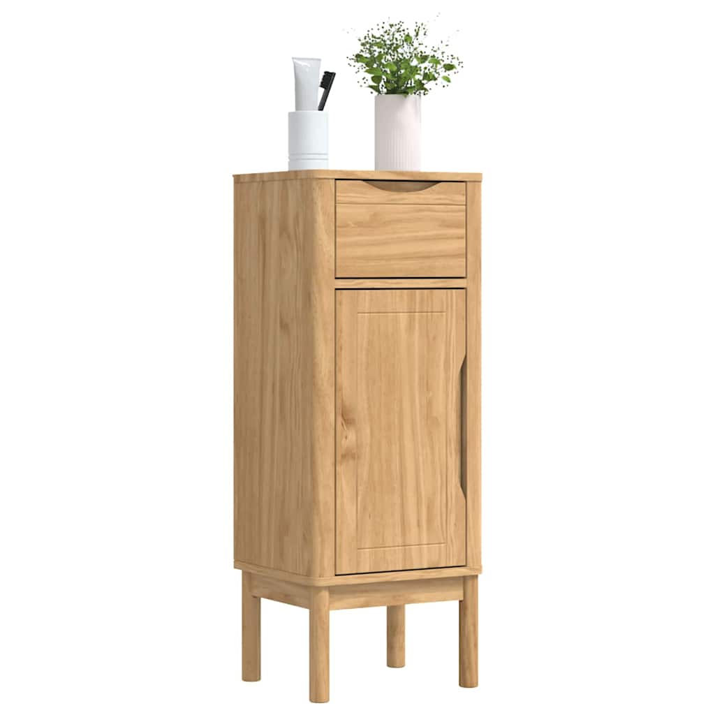 Badeværelsesskab med skuffe FLORO Voks brun 35 x 30 x 90 cm