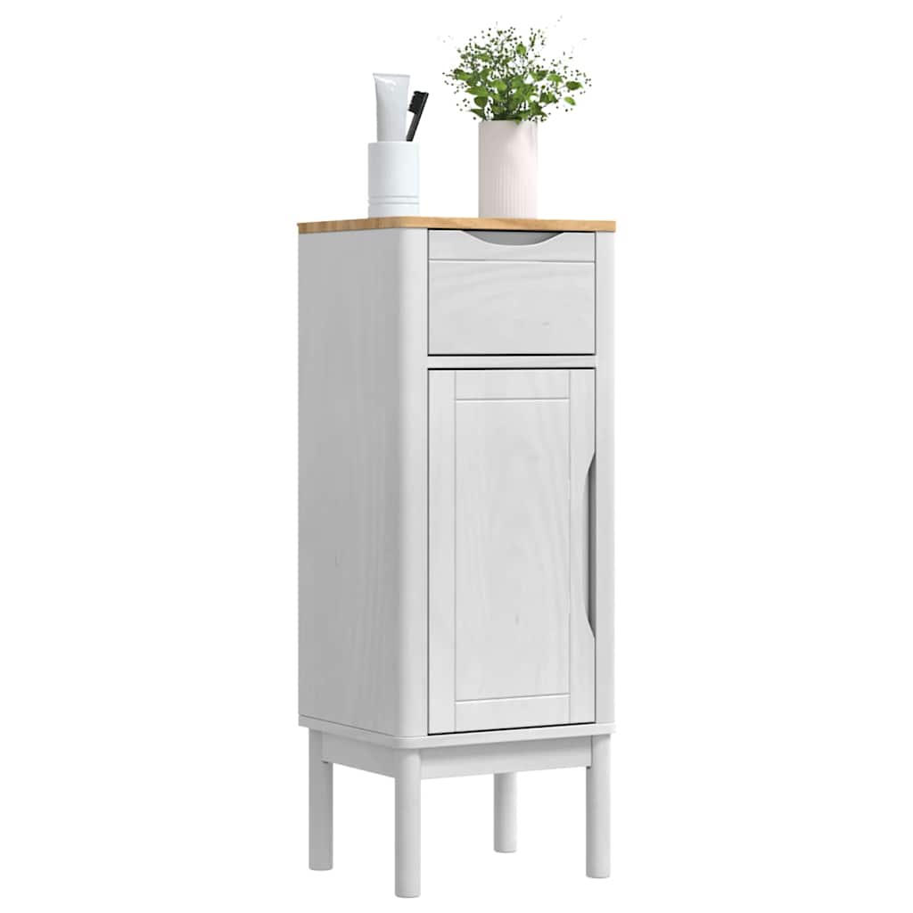 Badeværelsesskab FLORO Hvid 35 x 30 x 90 cm Massivt fyrretræ