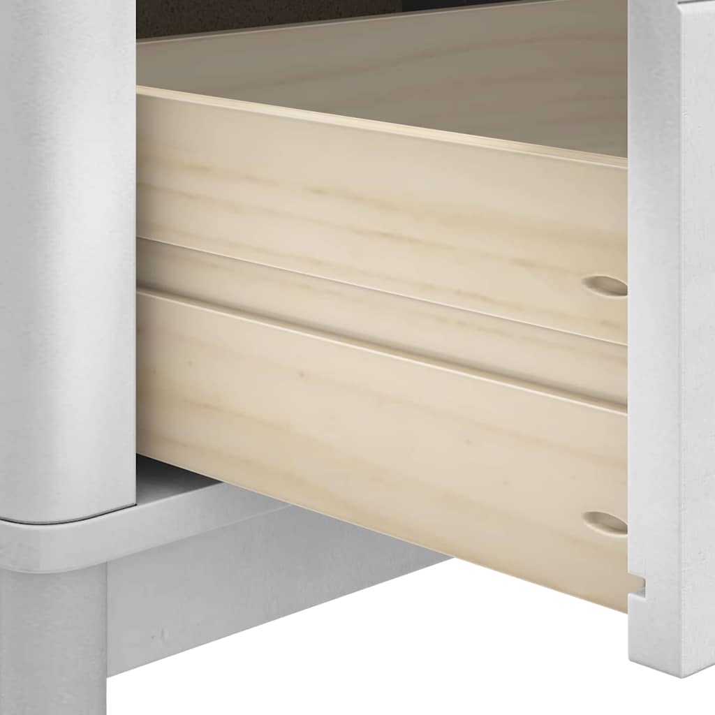 Garderobebænk FLORO Hvid 115 x 40 x 45 cm Massivt fyrretræ
