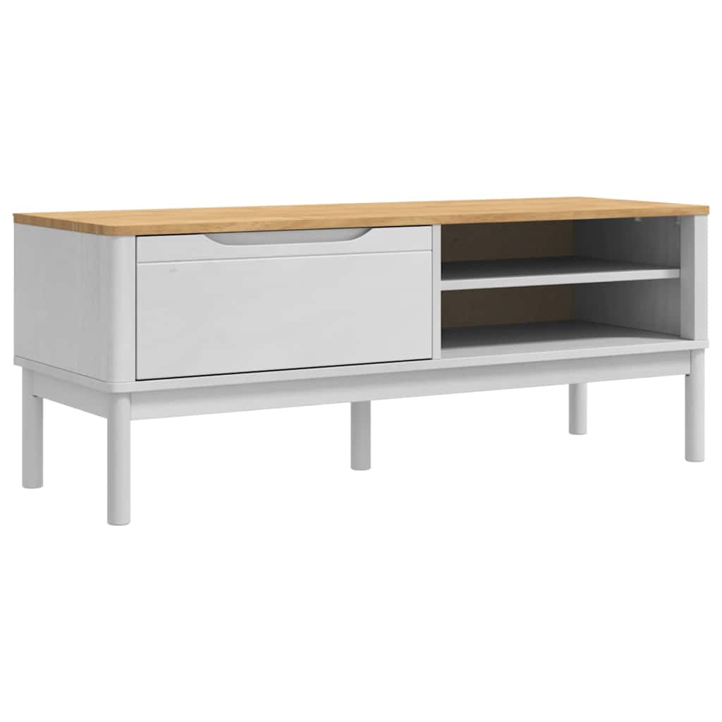 Garderobebænk FLORO Hvid 115 x 40 x 45 cm Massivt fyrretræ