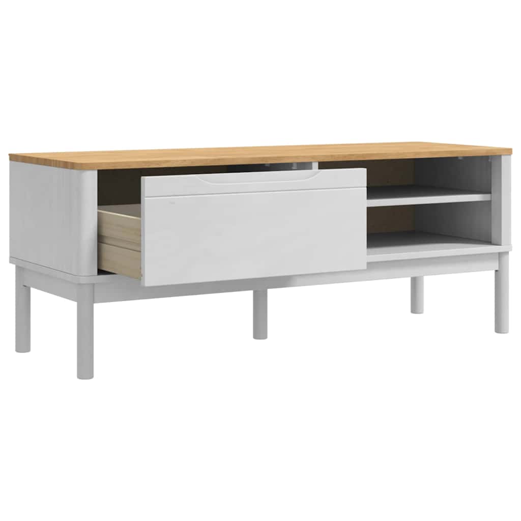 Garderobebænk FLORO Hvid 115 x 40 x 45 cm Massivt fyrretræ