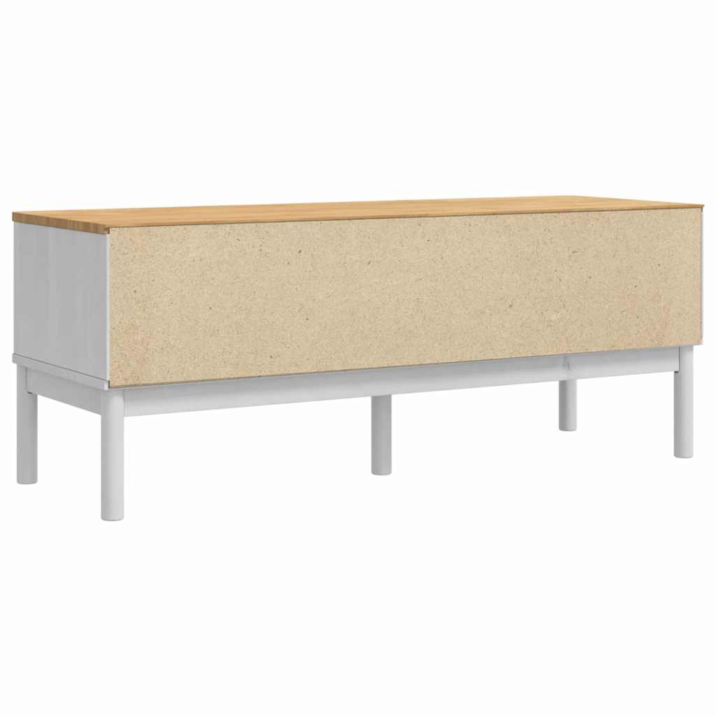 Garderobebænk FLORO Hvid 115 x 40 x 45 cm Massivt fyrretræ