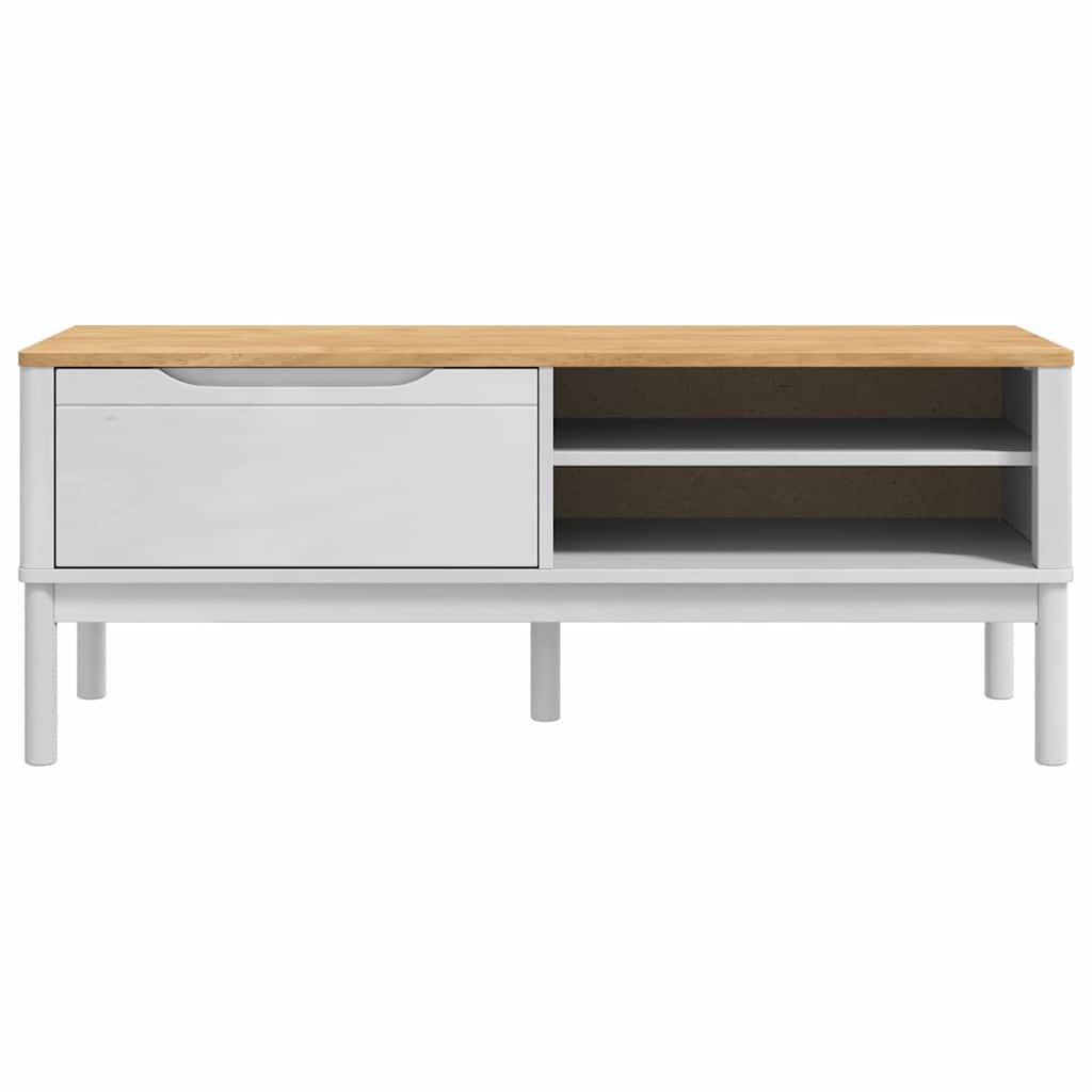 Garderobebænk FLORO Hvid 115 x 40 x 45 cm Massivt fyrretræ