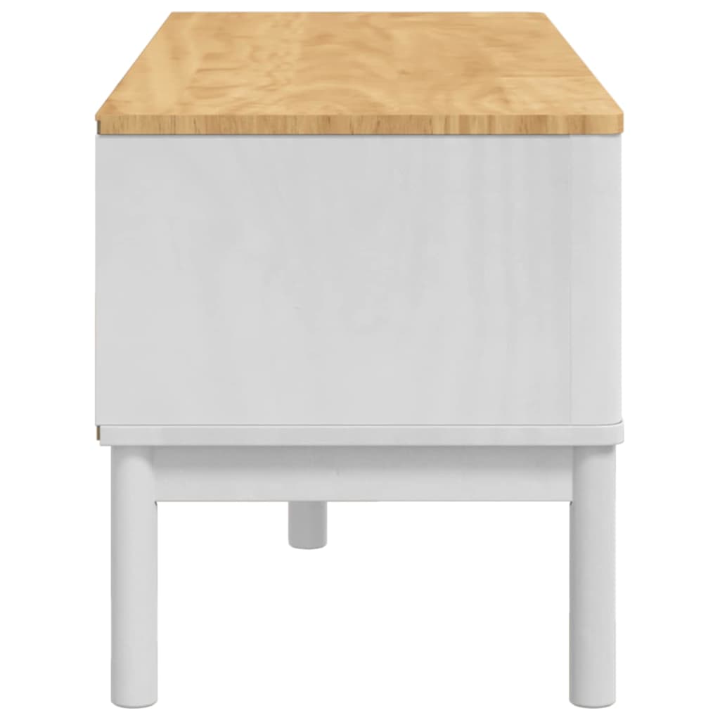 Garderobebænk FLORO Hvid 115 x 40 x 45 cm Massivt fyrretræ