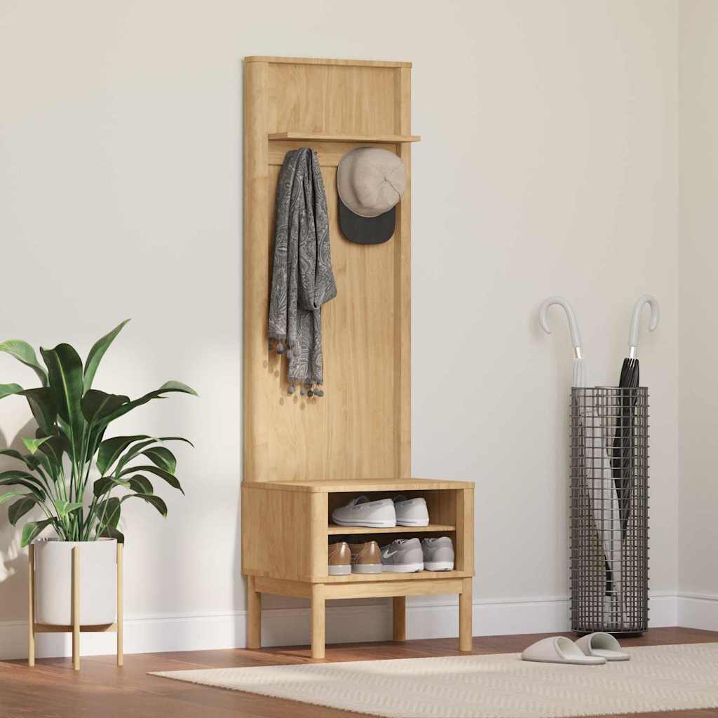 Gangskab FLORO Voks brun 50 x 40 x 158 cm Massivt fyrretræ