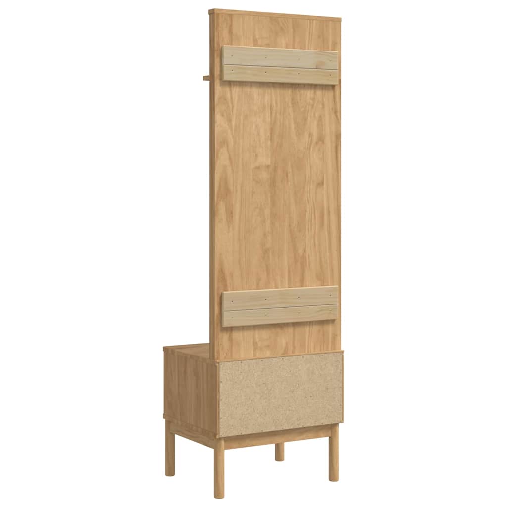 Gangskab FLORO Voks brun 50 x 40 x 158 cm Massivt fyrretræ