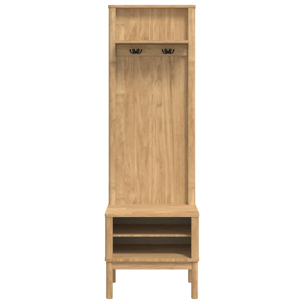Gangskab FLORO Voks brun 50 x 40 x 158 cm Massivt fyrretræ