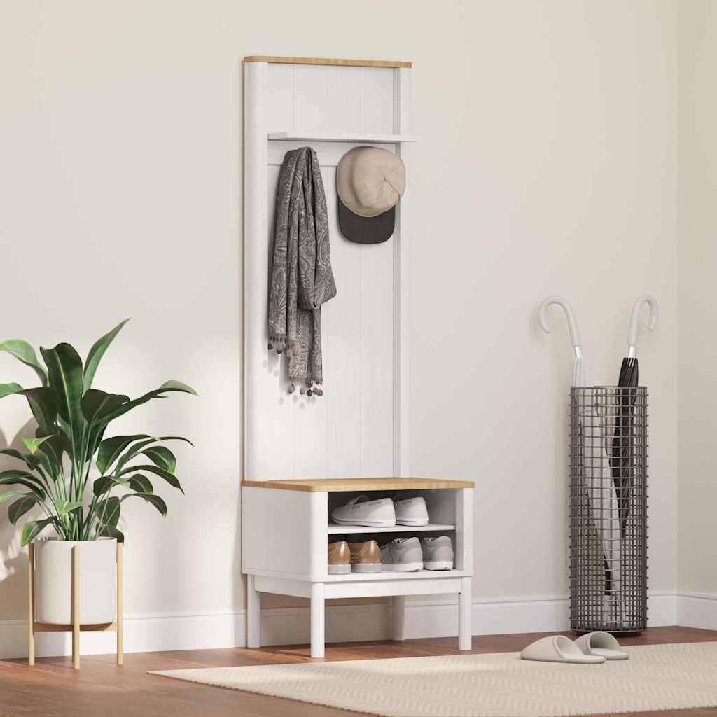 Gangskab FLORO Hvid 50 x 40 x 158 cm Massivt fyrretræ