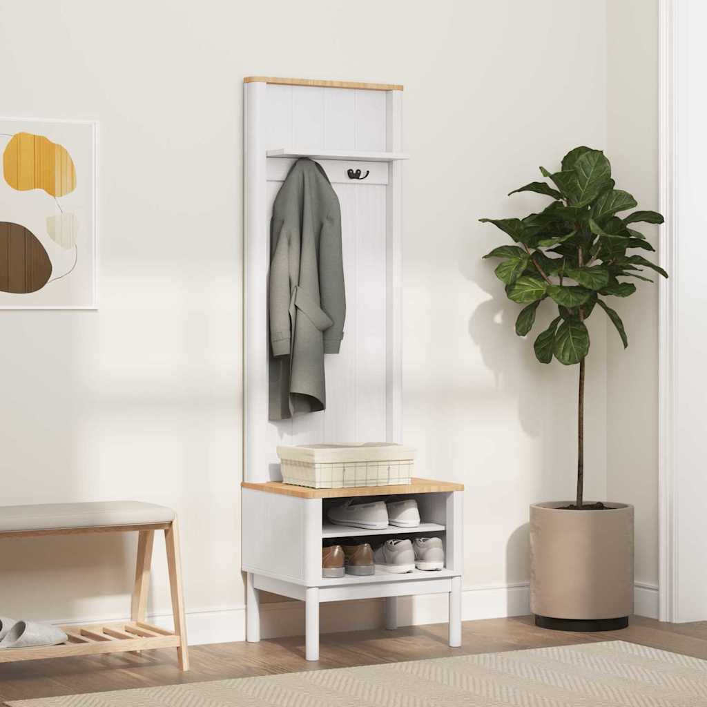 Gangskab FLORO Hvid 50 x 40 x 158 cm Massivt fyrretræ
