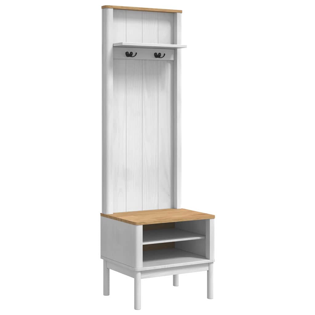 Gangskab FLORO Hvid 50 x 40 x 158 cm Massivt fyrretræ