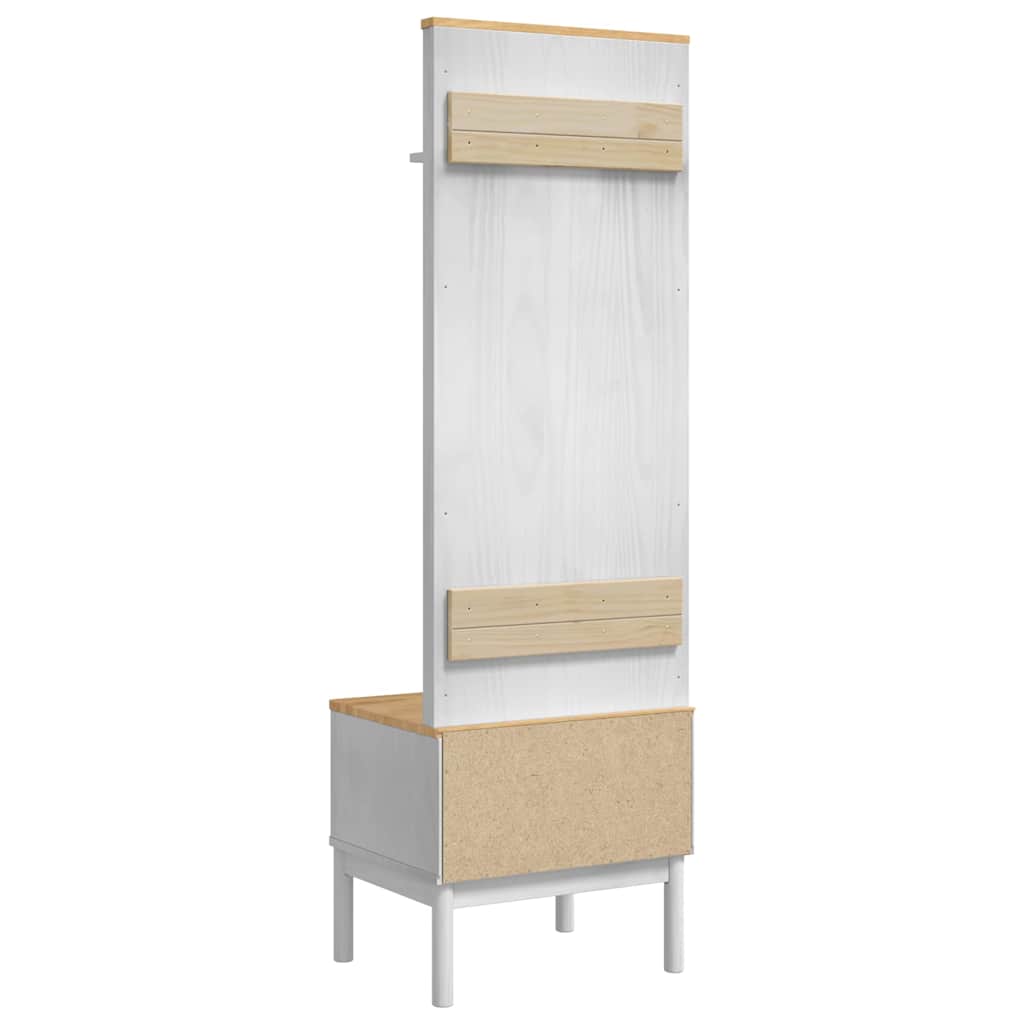 Gangskab FLORO Hvid 50 x 40 x 158 cm Massivt fyrretræ