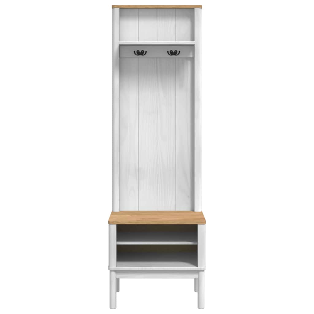 Gangskab FLORO Hvid 50 x 40 x 158 cm Massivt fyrretræ