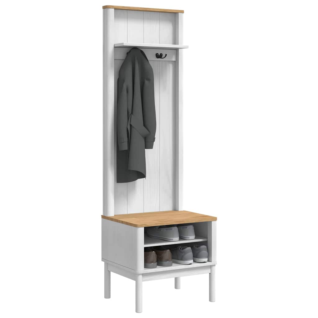 Gangskab FLORO Hvid 50 x 40 x 158 cm Massivt fyrretræ