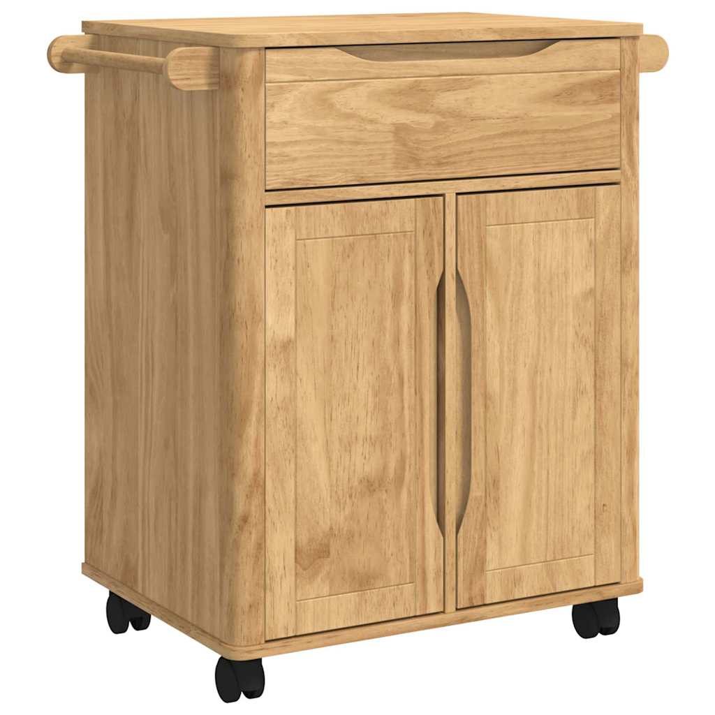 Køkkenvogn FLORO Voks brun 72,5 x 45 x 80 cm Massivt fyrretræ