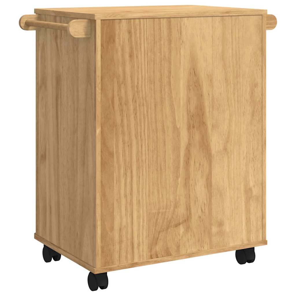 Køkkenvogn FLORO Voks brun 72,5 x 45 x 80 cm Massivt fyrretræ