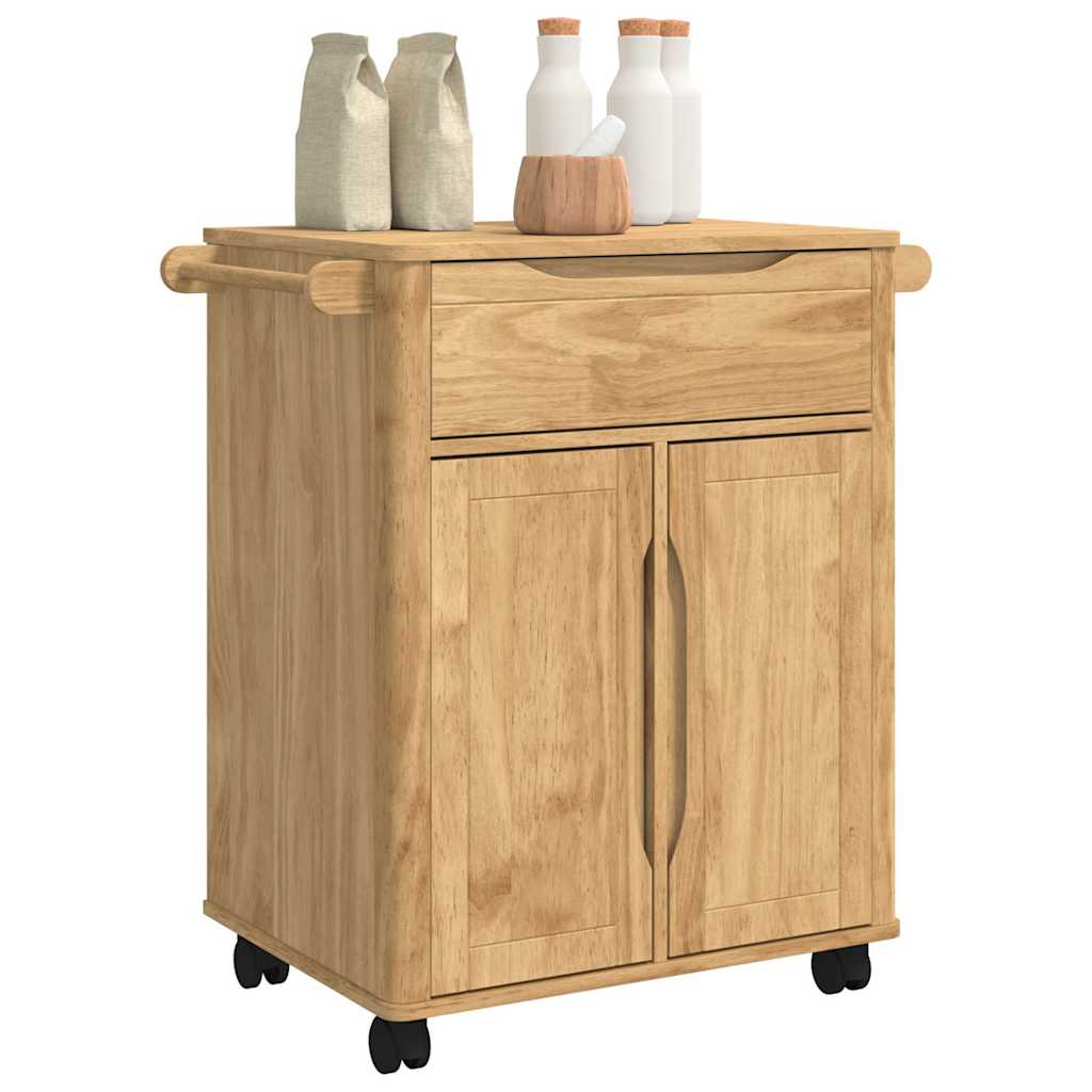 Køkkenvogn FLORO Voks brun 72,5 x 45 x 80 cm Massivt fyrretræ