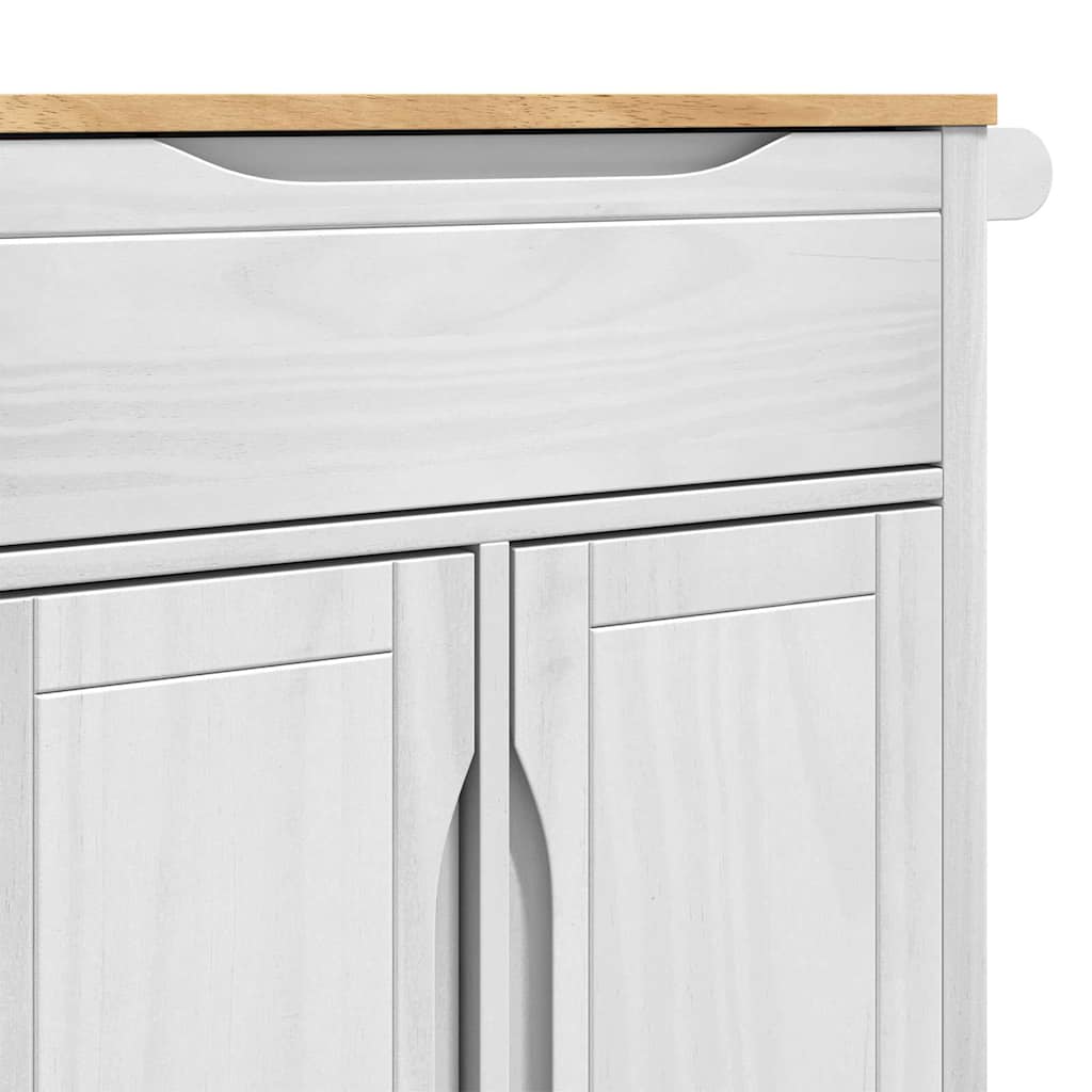 Køkkenvogn FLORO Hvid 72,5 x 45 x 80 cm Massivt fyrretræ